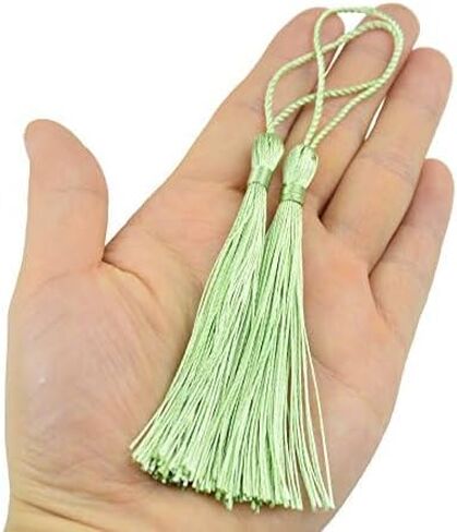 Handmade Graduation Bookmark Tassel Craft: 100pcs 5 Inches Silky Floss Soft Book Mark Tassels with Loops for DIY, Jewelry Making,Bookmarks,Souvenir, Graduation Tassel (Grass Green) in Saudi Arabia