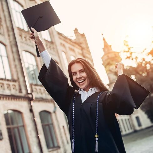 WOANGER 8 PCS الأزرق والأبيض الحبال 67 بوصة الشرف مع شرابة و 2025 سنة تخرج التخرج لطلاب الجامعات دكتور ماجستير in Kuwait