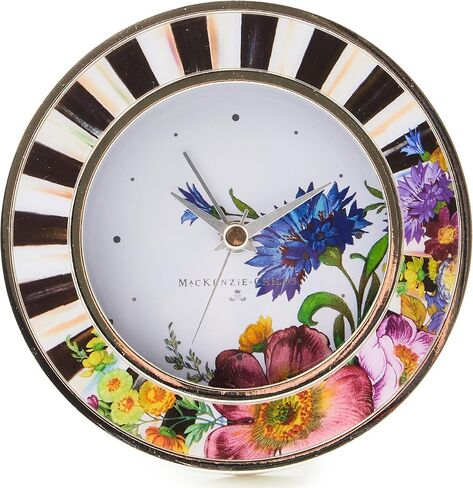 MACKENZIE-CHILDS Flower Market Silver Plated Round Desk Clock in Saudi Arabia
