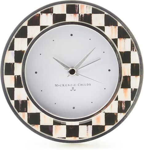 MACKENZIE-CHILDS Flower Market Silver Plated Round Desk Clock in Kuwait