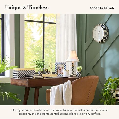 MACKENZIE-CHILDS Flower Market Silver Plated Round Desk Clock in Kuwait