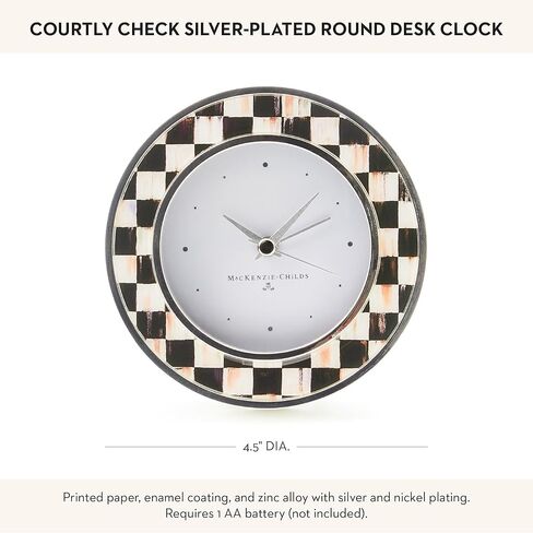 MACKENZIE-CHILDS Flower Market Silver Plated Round Desk Clock in Kuwait