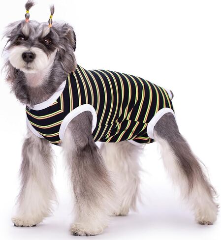 Dog Surgical Recovery Suit, Spay Recovery Suit for Dogs Cats, Post Surgery Dog Onesie for Male Female, Soft Comfortable & Breathable (Purple Stripe-L) in Kuwait
