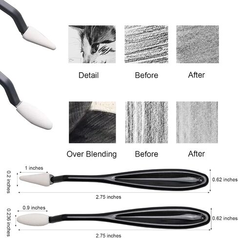 CAMATTO 14 PCS Blending Stumps and Tortillions Paper Art Blenders Set with Sandpaper Pencil Sharpener Pointer Compressed Charcoal Sticks for Student Artist Charcoal Sketch Drawing Shading in Saudi Arabia