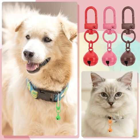 Patikil 10 PCS Dog Bell ، Cat Bell Small Pet Pet Bells Keychain Key Bulk Loud Loud jingle for dog jolar charm accessories diy christrics Christmas in Kuwait