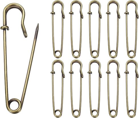 HARFINGTON 20pcs Safety Pins 2.48 Inch (63mm) Electroplated Steel Large Safety Pin Heavy Duty Sewing Safety Pins Bulk for Clothes Sewing Arts DIY Crafts, Black in Kuwait