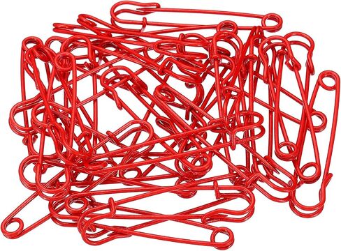 yokive 30 pcs دبابيس أمان ، دبابيس خياطة معدنية كبيرة | صنع الحرف ، رائعة للملابس ، الحياكة ، الخياطة (الأحمر ، 2.95 بوصة) in Kuwait