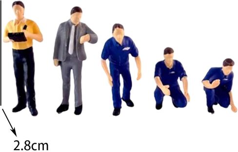 Yiju 5X 1/64 Scale Diorama Figures Miniature Layout Painted Street People Model for DIY Projects Model Trains Desktop Ornament, Style C in Kuwait