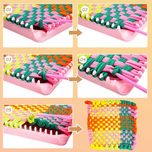 Disracker Weaving Loom Kit Toys Crafts, Arts and Crafts for Kids and Adults, Ideal Gifts for Girls Ages 5 6 7 8-12 13, Potholder Knitting Loom Kit in Saudi Arabia