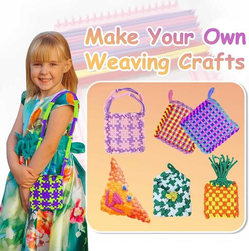 Disracker Weaving Loom Kit Toys Crafts, Arts and Crafts for Kids and Adults, Ideal Gifts for Girls Ages 5 6 7 8-12 13, Potholder Knitting Loom Kit in Saudi Arabia