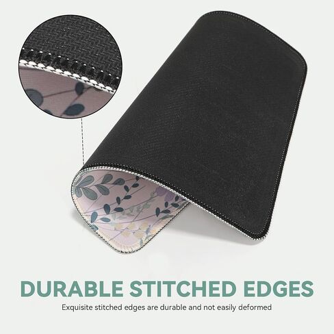 Mouse Pad Non-Slip Mousepad with Rubber Base, Square Travel Small Cute Floral Mouse Pads for Desk with Stitched Edges for Laptop,Wireless Mouse,Computers,Office, 10.2x8.3x0.12 in(Purple Floral) in Saudi Arabia