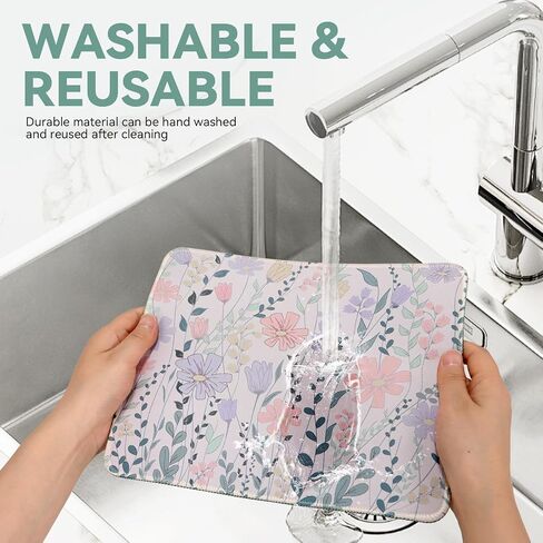 Mouse Pad Non-Slip Mousepad with Rubber Base, Square Travel Small Cute Floral Mouse Pads for Desk with Stitched Edges for Laptop,Wireless Mouse,Computers,Office, 10.2x8.3x0.12 in(Purple Floral) in Saudi Arabia