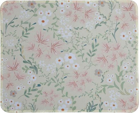 Mouse Pad Non-Slip Mousepad with Rubber Base, Square Travel Small Cute Floral Mouse Pads for Desk with Stitched Edges for Laptop,Wireless Mouse,Computers,Office, 10.2x8.3x0.12 in(Purple Floral) in Saudi Arabia