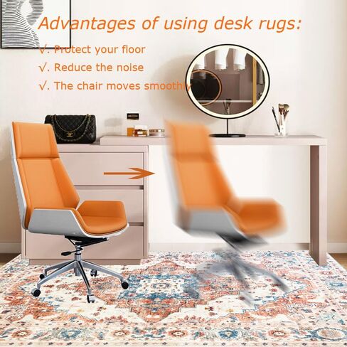 48 "× 60 × 0.24" سجادة مكتب لالتقاط الكرسي على الخشب الصلب ، سجاد المكتب لتراجع كرسي حصيرة للأرضيات الصلبة ، تقليد الكشمير منخفضة كومة سجادة مكتب كمبيوتر للبلاط in Kuwait