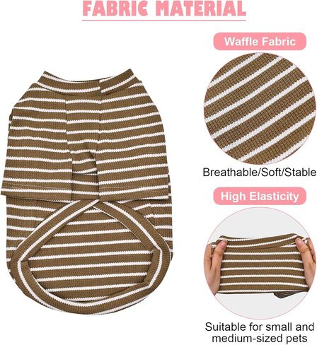 4 Pack Dog Shirts Waffle Dog Clothes for Small Medium Dogs, Stretchy Dogs Boy Girl Dog T-Shirts Lightweight, Soft and Breathable Puppy Kitten Dog Shirts for Chihuahua in Saudi Arabia