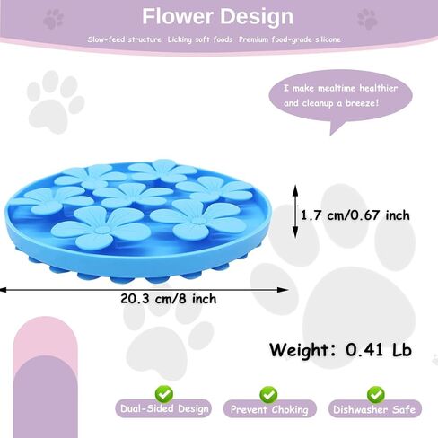 Non-Slip Slow Feeder Pet Bowl – Anti-Choking Feeding Bowl with Suction Cups for Dogs & Cats, Promotes Healthy Digestion (Ocean, Flower) in Kuwait
