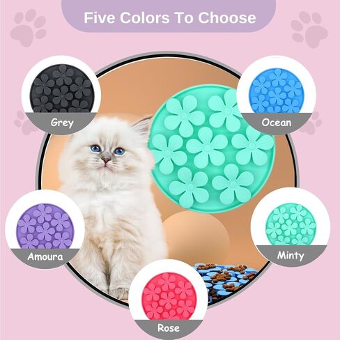 Non-Slip Slow Feeder Pet Bowl – Anti-Choking Feeding Bowl with Suction Cups for Dogs & Cats, Promotes Healthy Digestion (Ocean, Flower) in Kuwait