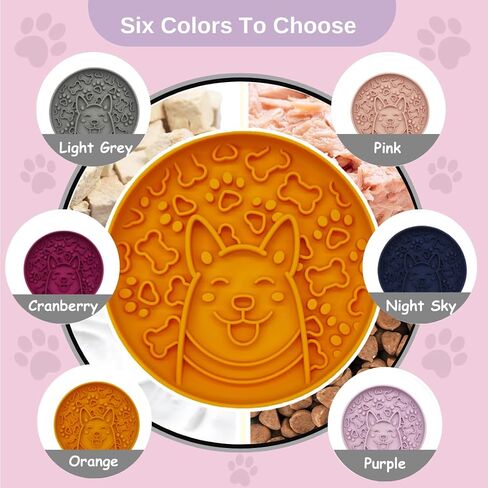 Non-Slip Slow Feeder Pet Bowl – Anti-Choking Feeding Bowl with Suction Cups for Dogs & Cats, Promotes Healthy Digestion (Ocean, Flower) in Kuwait