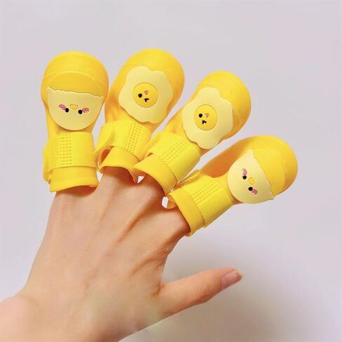 4Pcs Waterproof Dog Boots Dog Shoes for Snow and Rain Teddy Pomeranian Bichon Dogs (Yellow, Small (1-3Ib)) in Saudi Arabia