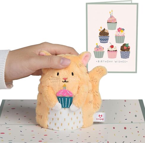 Lovepop Plushpop Soft Animal Pop-Up Card for Her and Him - 3D Happy Valentine Greeting Card for Boys, Girls, Men, Women - Love Cat - 6" x 8" Card in Saudi Arabia