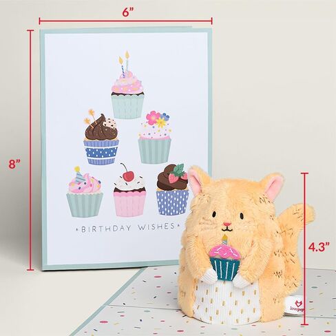 Lovepop Plushpop Soft Animal Pop-Up Card for Her and Him - 3D Happy Valentine Greeting Card for Boys, Girls, Men, Women - Love Cat - 6" x 8" Card in Saudi Arabia