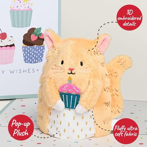 Lovepop Plushpop Soft Animal Pop-Up Card for Her and Him - 3D Happy Valentine Greeting Card for Boys, Girls, Men, Women - Love Cat - 6" x 8" Card in Saudi Arabia
