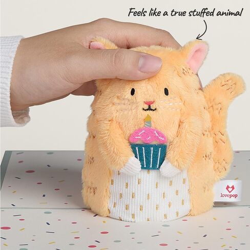 Lovepop Plushpop Soft Animal Pop-Up Card for Her and Him - 3D Happy Valentine Greeting Card for Boys, Girls, Men, Women - Love Cat - 6" x 8" Card in Saudi Arabia