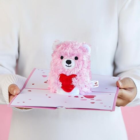 Lovepop Plushpop Soft Animal Pop-Up Card for Her and Him - 3D Happy Valentine Greeting Card for Boys, Girls, Men, Women - Love Cat - 6" x 8" Card in Saudi Arabia