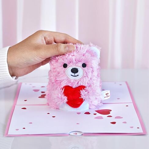 Lovepop Plushpop Soft Animal Pop-Up Card for Her and Him - 3D Happy Valentine Greeting Card for Boys, Girls, Men, Women - Love Cat - 6" x 8" Card in Saudi Arabia