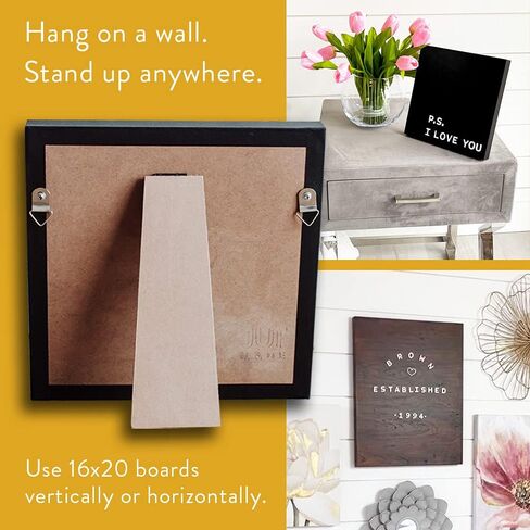 لوحات حروف مغناطيسية - لوح حروف قابل للتغيير - لمسة نهائية من الخشب الغني - لافتات ديكور للغرفة/المكتب/المنزل (10 × 10 بوصة، جوز) in Kuwait