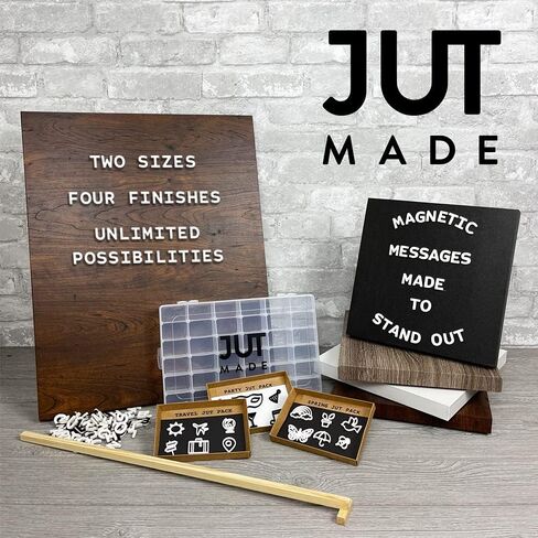 لوحات حروف مغناطيسية - لوح حروف قابل للتغيير - لمسة نهائية من الخشب الغني - لافتات ديكور للغرفة/المكتب/المنزل (10 × 10 بوصة، جوز) in Kuwait