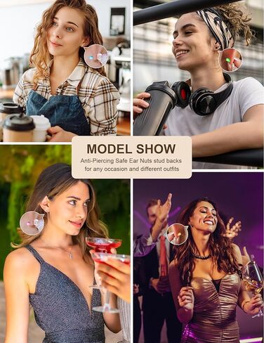 Professional Anti-Puncture Silicone Earring Backings Sports Stud Backing Food Grade Anti Allergy Soft earplug Safety Backing Clover 12psc Backing Clutch earplug Replacement for All pin Stud Earrings in Kuwait