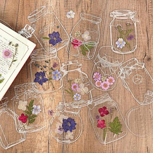 40Pcs DIY Bookmarks Kit, Transparent Dried Flower Bookmark, Filling Bookmarks with Flowers, 20 Styles Handmade DIY Bookmark Comes with 48Pcs Tab to Make Easier (Style 2) in Saudi Arabia