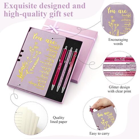 5 Pcs Mother's Day Gifts for Church Christian Religious Gifts for Women Men A6 Bible Leather Notebook 3 Verse Pens with Box Prayer Journal Bible Study Supplies(Purple) in Saudi Arabia