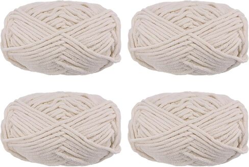 HARFINGTON 4Skeins Chenille Yarn Blanket Yarn 4x100g/14oz Gauge 5# Bulky Polyester Soft Knitting for Crochet Weaving Bag Scarf Hat, Coral, 4x68m(248yds) in Kuwait