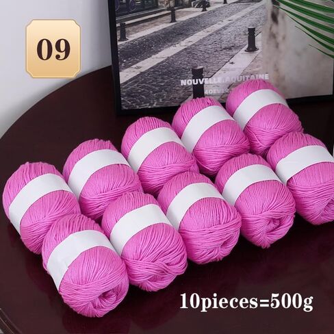 for Crocheting，10 Packs ，500gSkin Friendly Yarn, Hand Woven Fabric, Knitted Sweaters, Scarves, and Hats (22) in Kuwait