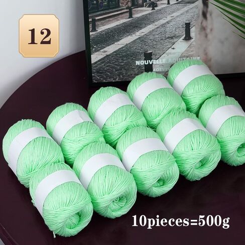 for Crocheting，10 Packs ，500gSkin Friendly Yarn, Hand Woven Fabric, Knitted Sweaters, Scarves, and Hats (22) in Kuwait