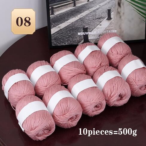 for Crocheting，10 Packs ，500gSkin Friendly Yarn, Hand Woven Fabric, Knitted Sweaters, Scarves, and Hats (22) in Kuwait
