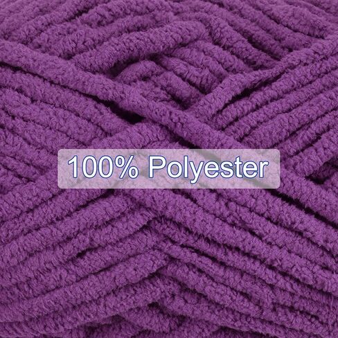 HARFINGTON 4Skeins Chenille Yarn Blanket Yarn 4x100g/14oz Gauge 5# Bulky Polyester Soft Knitting for Crochet Weaving Bag Scarf Hat, Coral, 4x68m(248yds) in Kuwait