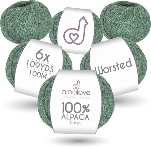 Bulky Set (6 x 1.75 oz) Super Soft Baby Alpaca Knitting Yarn Dark Gray 328 Yards in Kuwait