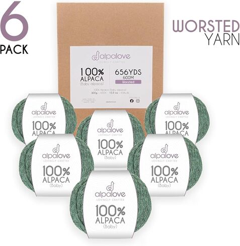 Bulky Set (6 x 1.75 oz) Super Soft Baby Alpaca Knitting Yarn Dark Gray 328 Yards in Kuwait