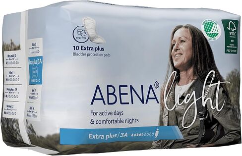 Abena Light Premium Incontinence Pad, Ultra Light Absorbency, Size 0, 240 Count (10 Packs of 24) in Kuwait