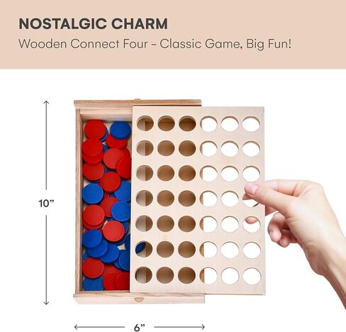 flybold Wooden Game Set - 6 x 10 x 6 Inches - Family-Friendly Game for Kids and Adults - Board Games for Adults for Indoor/Outdoor Fun, BBQs, Parties, and Picnics in Saudi Arabia