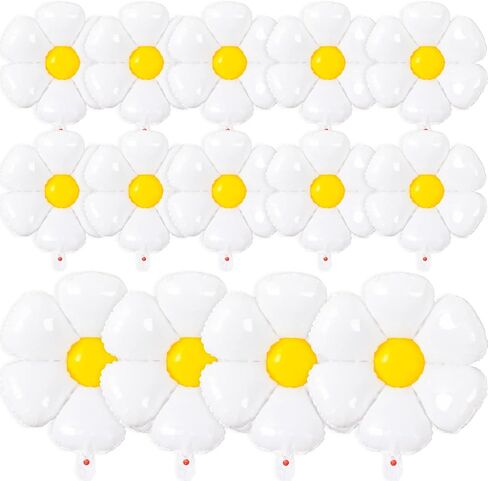 البالونات Daisy- 14pcs البالونات زهرة زهرة من زهرة واحدة أو اثنين من زخارف الحفلات الرائعة الفتيات ديزي تحت عنوان حفلة عيد ميلاد استحمام الطفل زواج بالون أبيض in Kuwait