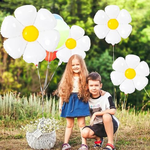 البالونات Daisy- 14pcs البالونات زهرة زهرة من زهرة واحدة أو اثنين من زخارف الحفلات الرائعة الفتيات ديزي تحت عنوان حفلة عيد ميلاد استحمام الطفل زواج بالون أبيض in Kuwait