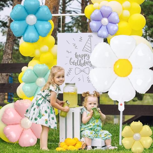 Daisy Flower Foil Balloons for Girls Birthday Party Baby Shower Decorations in Saudi Arabia