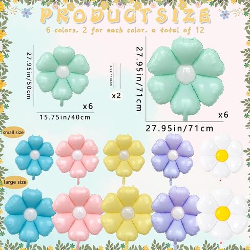 Daisy Flower Foil Balloons for Girls Birthday Party Baby Shower Decorations in Saudi Arabia