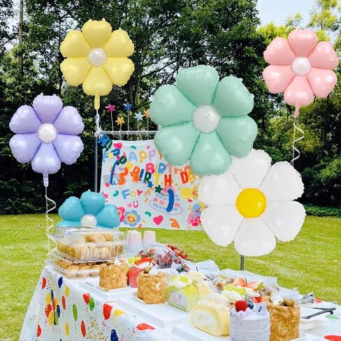 Daisy Flower Foil Balloons for Girls Birthday Party Baby Shower Decorations in Saudi Arabia