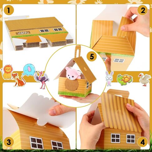 Spakon 72 Pcs Dinosaur Party Favors for Boys and Girls Includes 12 Sets Mini Dinosaur Stuffed Animals Plush Keychains Gift Box House Stickers Adopt a Dinosaur Party Favor for Dinosaur Birthday Favors in Saudi Arabia