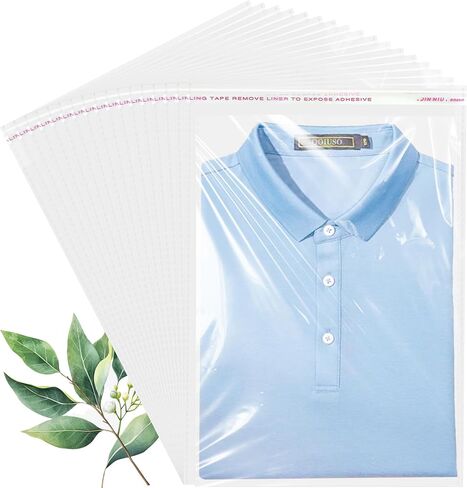 Qoiuso 9x12 بوصة خارق ذاتي الأكياس الشحن البلاستيكية الشحنة للملابس ، و 100 حزمة OPP Poly Poly Cellophane الأكياس مع الحواف المعززة لتخزين وملابس الأعمال الصغيرة in Kuwait